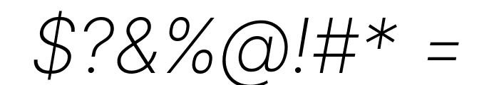 LinikSans-ExtraLightItalic Font OTHER CHARS