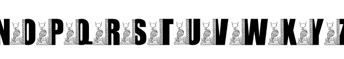 LMS Egyptian Bookends Font UPPERCASE