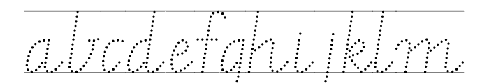VIC WA NT Handwriting Guide Font LOWERCASE