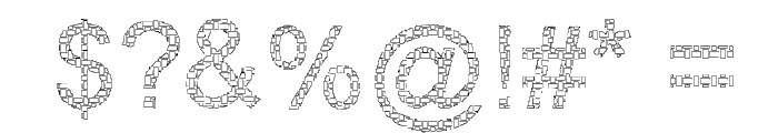 Woven Brick outline Font OTHER CHARS